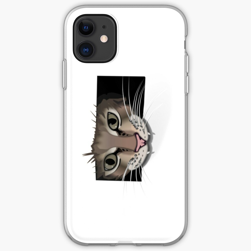 Gray cat iphone cover