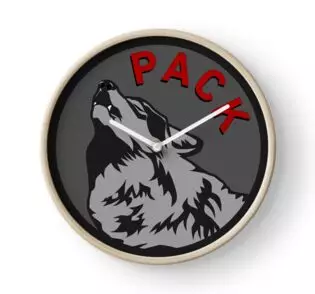 Wolf Pack Logo Clock