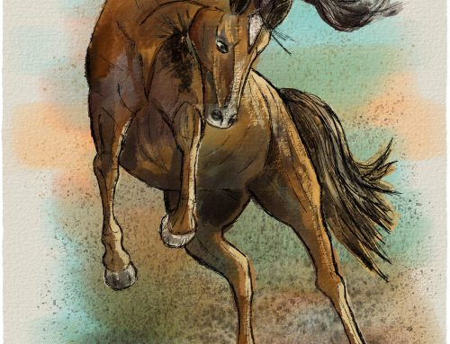 Standing horse illustration