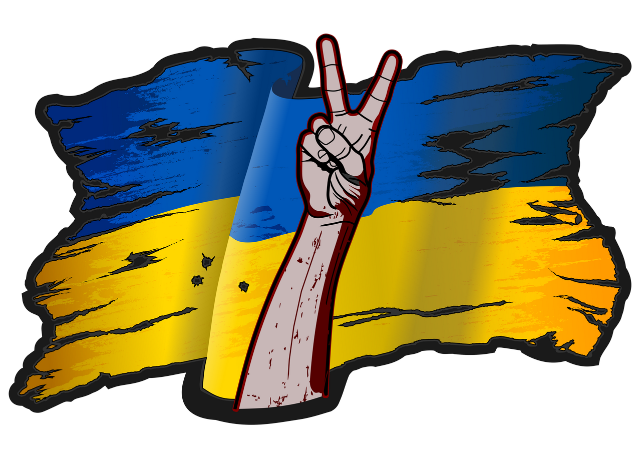 Stand with Ukraina Poster wit black outline