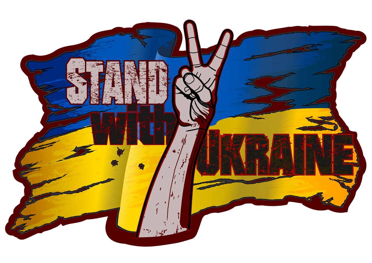 Stand with Ukraina Poster wit black outline