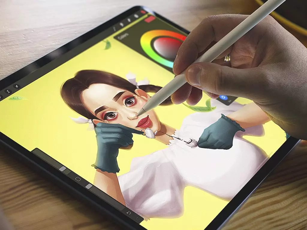 drawing with tablet